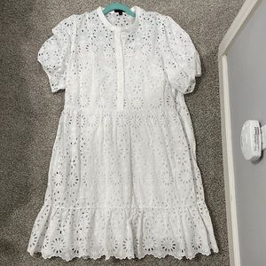 J Crew White Eyelet Dress with Slip